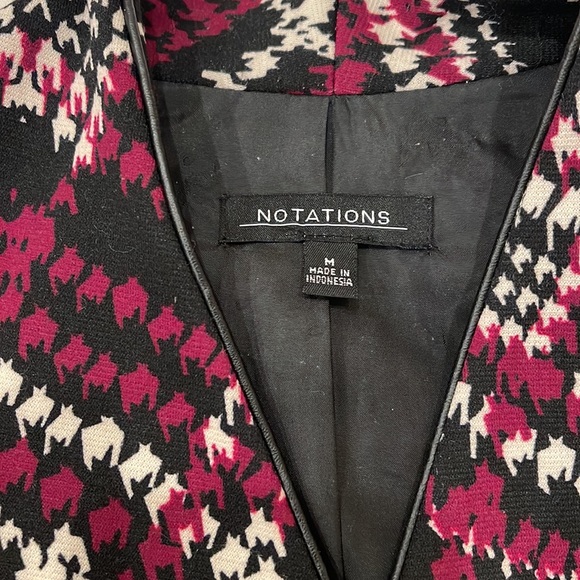 NWT Notations Open Front Faux Leather Print Jacket Blazer - Picture 7 of 8